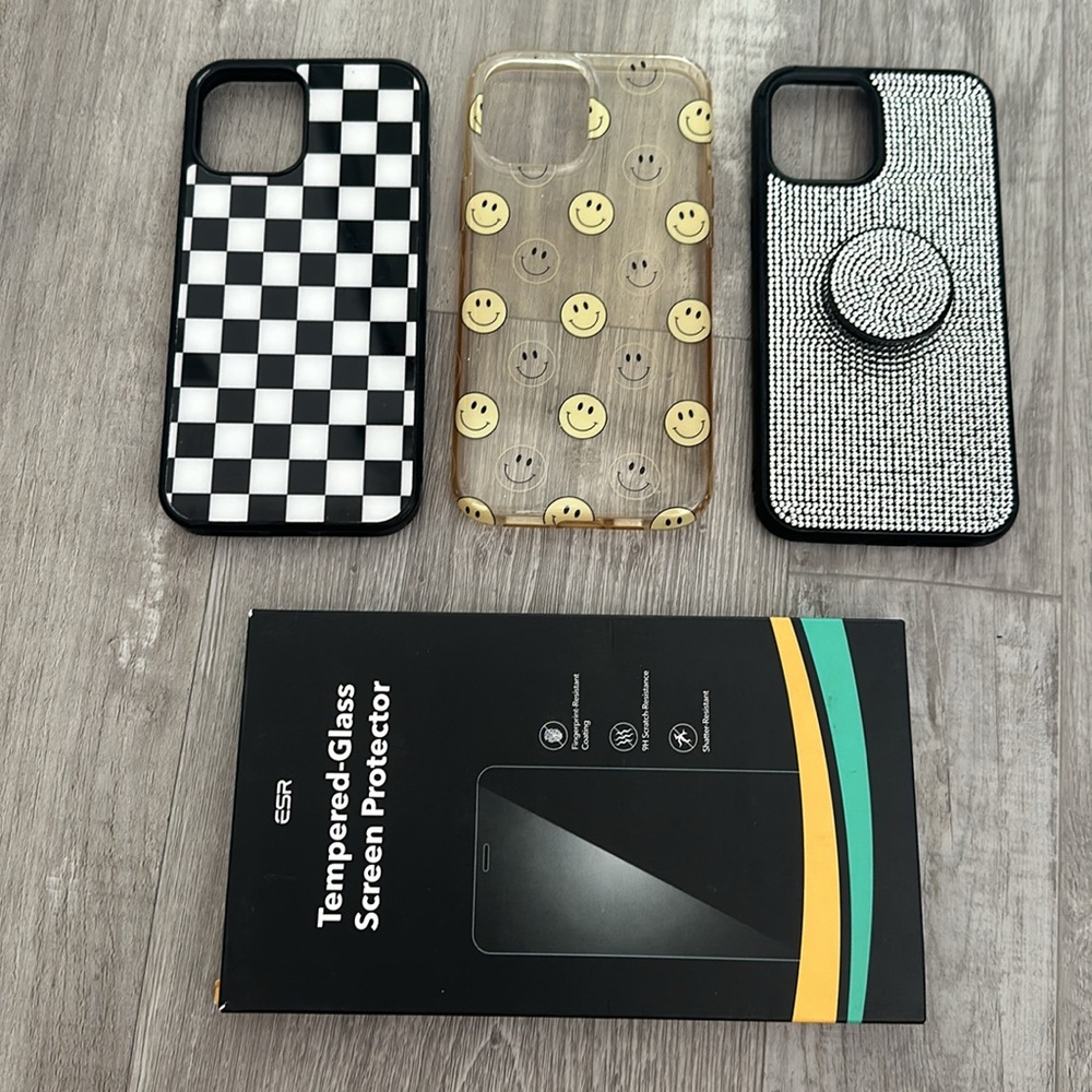 Velvet Caviar Black & White Checkerboard and Rhinestone iPhone Case Bundle